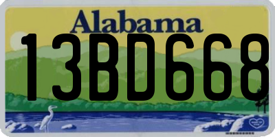 AL license plate 13BD668