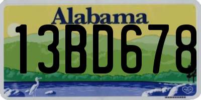 AL license plate 13BD678