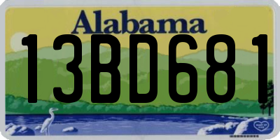 AL license plate 13BD681