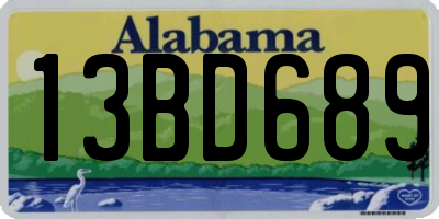 AL license plate 13BD689