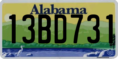 AL license plate 13BD731