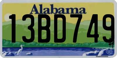 AL license plate 13BD749