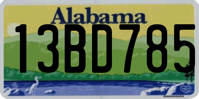 AL license plate 13BD785