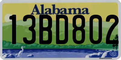 AL license plate 13BD802