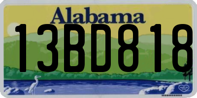 AL license plate 13BD818