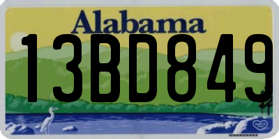AL license plate 13BD849