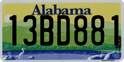 AL license plate 13BD881
