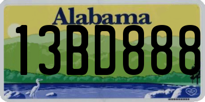 AL license plate 13BD888