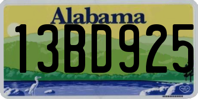 AL license plate 13BD925