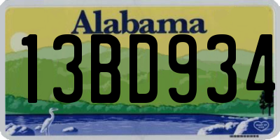 AL license plate 13BD934