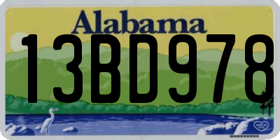 AL license plate 13BD978