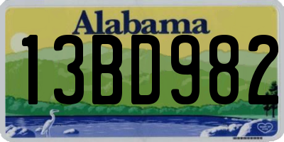 AL license plate 13BD982