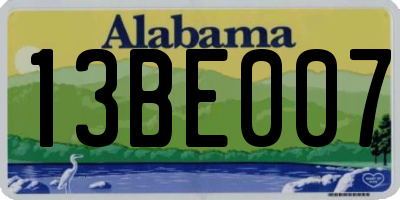 AL license plate 13BE007