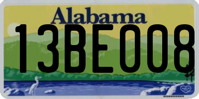 AL license plate 13BE008