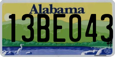 AL license plate 13BE043