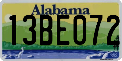 AL license plate 13BE072