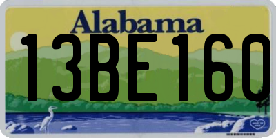 AL license plate 13BE160
