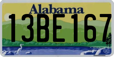 AL license plate 13BE167