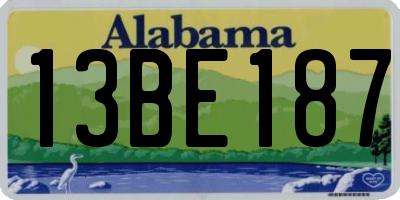 AL license plate 13BE187