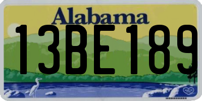 AL license plate 13BE189
