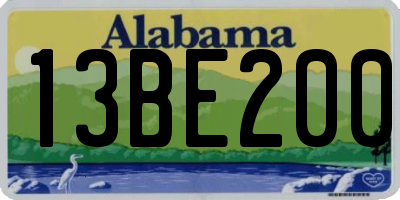 AL license plate 13BE200