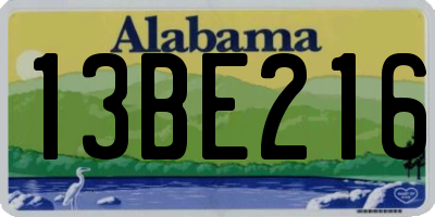 AL license plate 13BE216