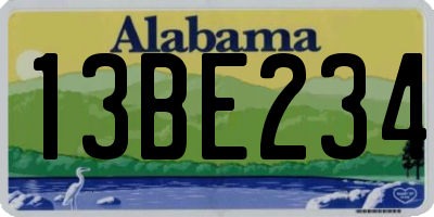 AL license plate 13BE234