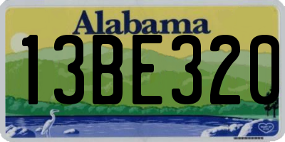 AL license plate 13BE320