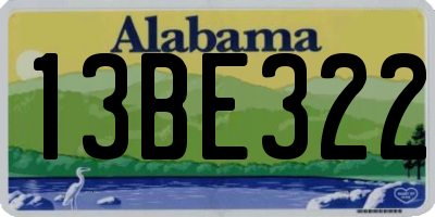 AL license plate 13BE322