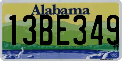 AL license plate 13BE349
