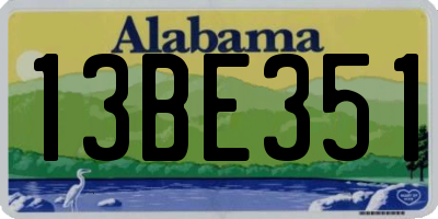 AL license plate 13BE351