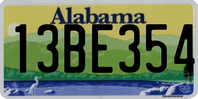 AL license plate 13BE354