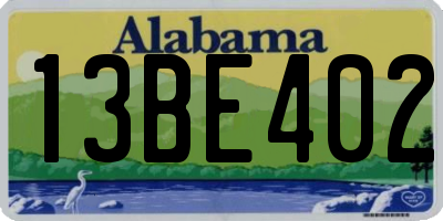 AL license plate 13BE402
