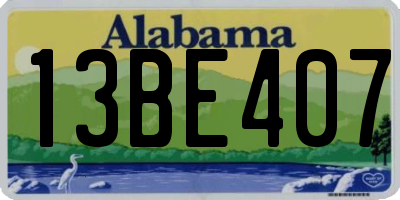 AL license plate 13BE407