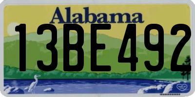 AL license plate 13BE492