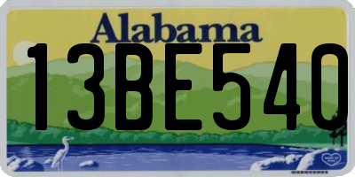 AL license plate 13BE540