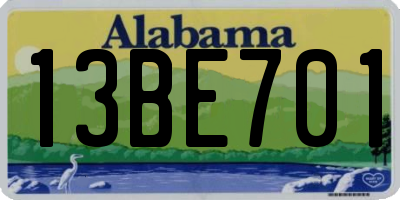 AL license plate 13BE701