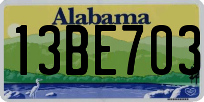 AL license plate 13BE703