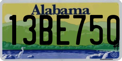 AL license plate 13BE750