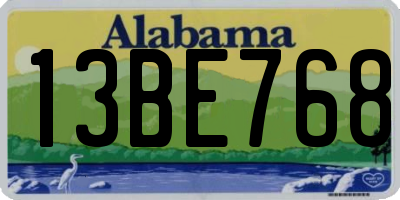 AL license plate 13BE768