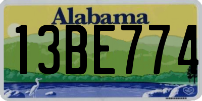 AL license plate 13BE774