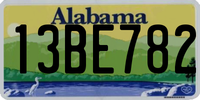 AL license plate 13BE782