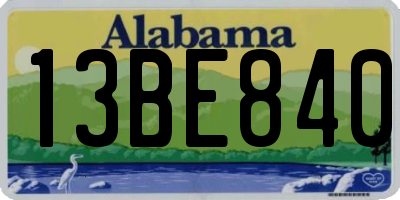 AL license plate 13BE840