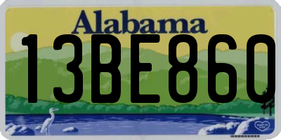 AL license plate 13BE860