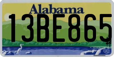 AL license plate 13BE865