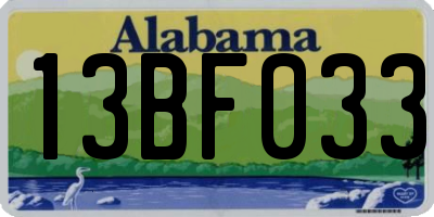 AL license plate 13BF033