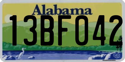 AL license plate 13BF042