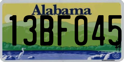AL license plate 13BF045