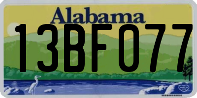 AL license plate 13BF077