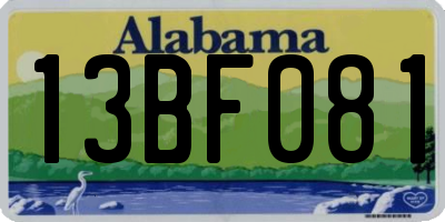 AL license plate 13BF081